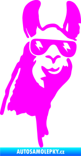 Samolepka Lama 003 pravá Fluorescentní růžová