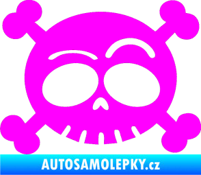 Samolepka Lebka 003 levá Fluorescentní růžová