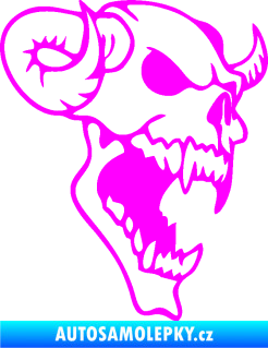 Samolepka Lebka 007 pravá ďábel Fluorescentní růžová