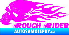 Samolepka Lebka 051 levá rough rider Fluorescentní růžová