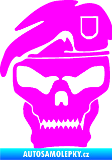 Samolepka Lebka army levá Fluorescentní růžová
