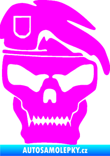 Samolepka Lebka army pravá Fluorescentní růžová