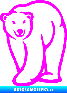 Samolepka Lední medvěd 004 levá Fluorescentní růžová