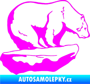 Samolepka Lední medvěd pravá Fluorescentní růžová