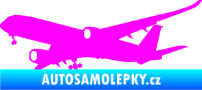 Samolepka Letadlo 017 levá Airbus A 350 Fluorescentní růžová