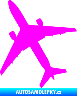 Samolepka Letadlo 018 levá Fluorescentní růžová