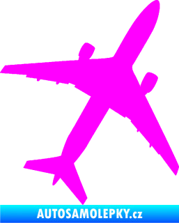 Samolepka Letadlo 018 pravá Fluorescentní růžová
