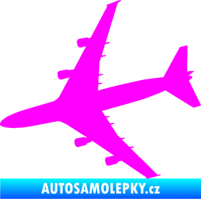 Samolepka letadlo 023 levá Jumbo Jet Fluorescentní růžová