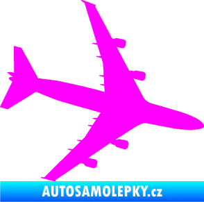 Samolepka letadlo 023 pravá Jumbo Jet Fluorescentní růžová