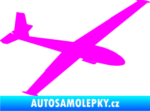 Samolepka Letadlo 025 pravá kluzák Fluorescentní růžová