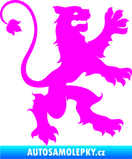 Samolepka Lev heraldika 002 pravá Fluorescentní růžová