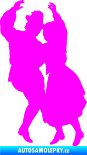 Samolepka Lidový tanec levá Fluorescentní růžová