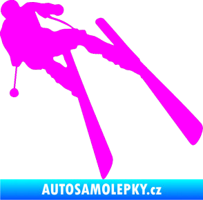 Samolepka Lyžař 007 pravá Fluorescentní růžová
