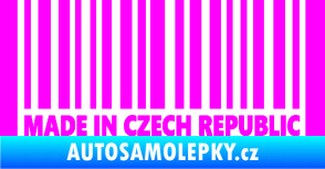 Samolepka Made in Czech republic čárový kód Fluorescentní růžová