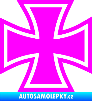 Samolepka Maltézský kříž 001 Fluorescentní růžová