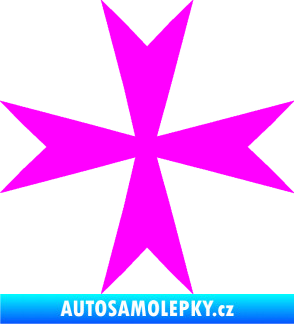 Samolepka Maltézský kříž 002 Fluorescentní růžová
