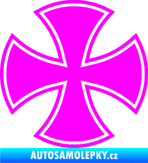 Samolepka Maltézský kříž 003 Fluorescentní růžová