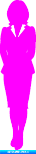 Samolepka Manažerka levá silueta Fluorescentní růžová
