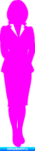 Samolepka Manažerka pravá silueta Fluorescentní růžová