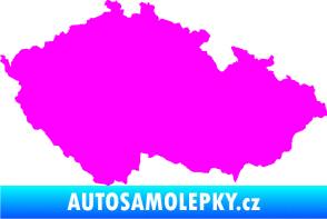 Samolepka Mapa České republiky 001  Fluorescentní růžová