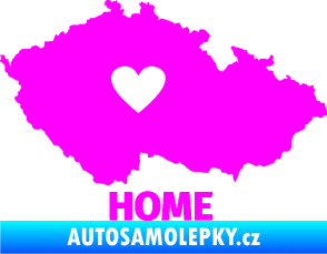 Samolepka Mapa České republiky 004 home Fluorescentní růžová