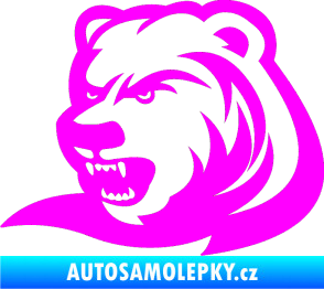 Samolepka Medvěd 001 levá Fluorescentní růžová
