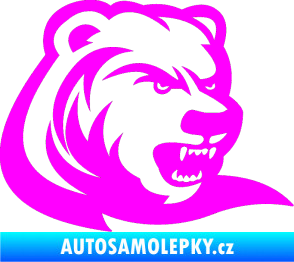 Samolepka Medvěd 001 pravá Fluorescentní růžová