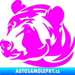 Samolepka Medvěd 007 levá hlava Fluorescentní růžová