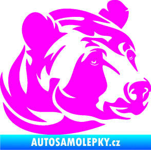 Samolepka Medvěd 007 pravá hlava Fluorescentní růžová