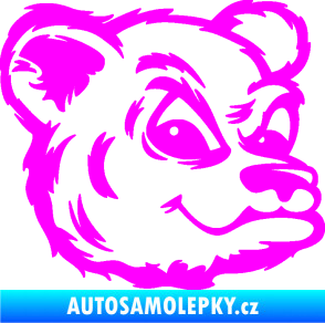 Samolepka Medvěd 011 pravá hlava Fluorescentní růžová