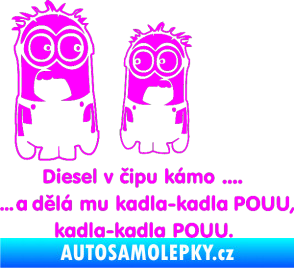 Samolepka Mimoňi Fluorescentní růžová