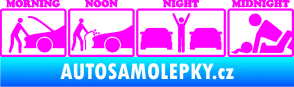 Samolepka Morning noon night midnight Fluorescentní růžová
