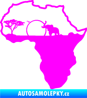 Samolepka Motiv Afrika 002 slon Fluorescentní růžová