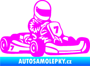 Samolepka Motokára 002 pravá Fluorescentní růžová