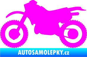 Samolepka Motorka 003 levá Fluorescentní růžová