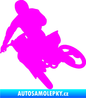 Samolepka Motorka 025 levá motokros Fluorescentní růžová