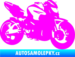 Samolepka Motorka 041 pravá road racing Fluorescentní růžová