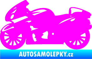 Samolepka Motorka 048 levá silniční Fluorescentní růžová