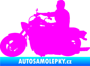 Samolepka Motorka 049 levá Fluorescentní růžová