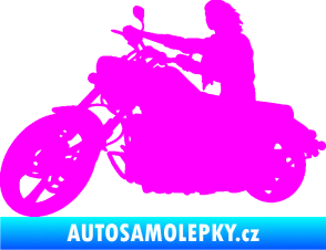 Samolepka Motorka 050 levá Fluorescentní růžová