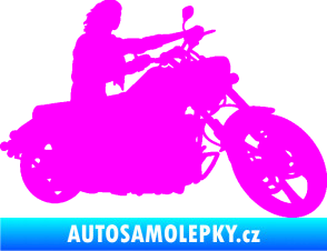 Samolepka Motorka 050 pravá Fluorescentní růžová