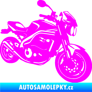 Samolepka Motorka 055 pravá Fluorescentní růžová