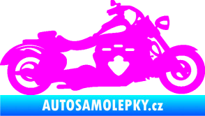 Samolepka Motorka 056 pravá Fluorescentní růžová