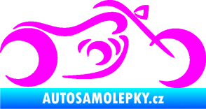 Samolepka Motorka 057 pravá obrys Fluorescentní růžová