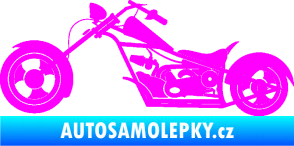 Samolepka Motorka chopper 001 levá Fluorescentní růžová