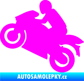 Samolepka Motorkář 007 levá Fluorescentní růžová