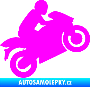 Samolepka Motorkář 007 pravá Fluorescentní růžová