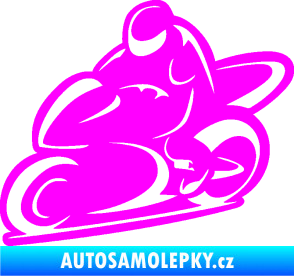 Samolepka Motorkář 011 levá Fluorescentní růžová