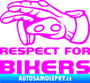 Samolepka Motorkář 014 levá respect for bikers Fluorescentní růžová