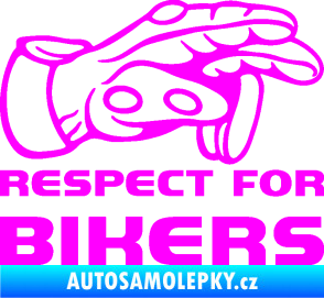 Samolepka Motorkář 014 pravá respect for bikers Fluorescentní růžová